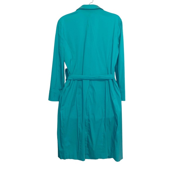 Lafayette 148 New York Green Wrap Dress Womens Size 4 Stretch Career Office - Picture 2 of 11